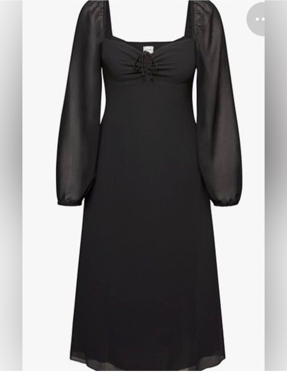 Wilfred Jacqueline Black Dress with Long sheer sleeves size 4